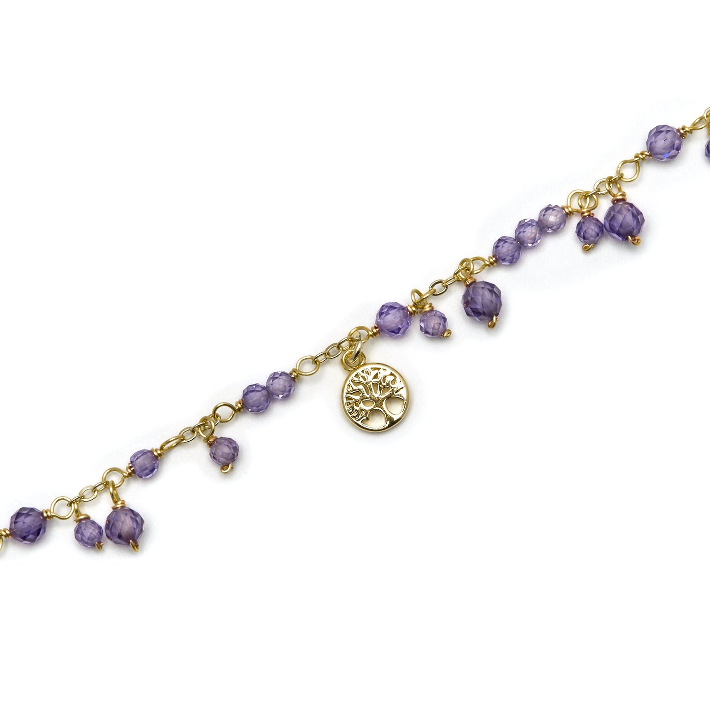 Pulsera con Cristal Morado acabado oro 18k - Totez