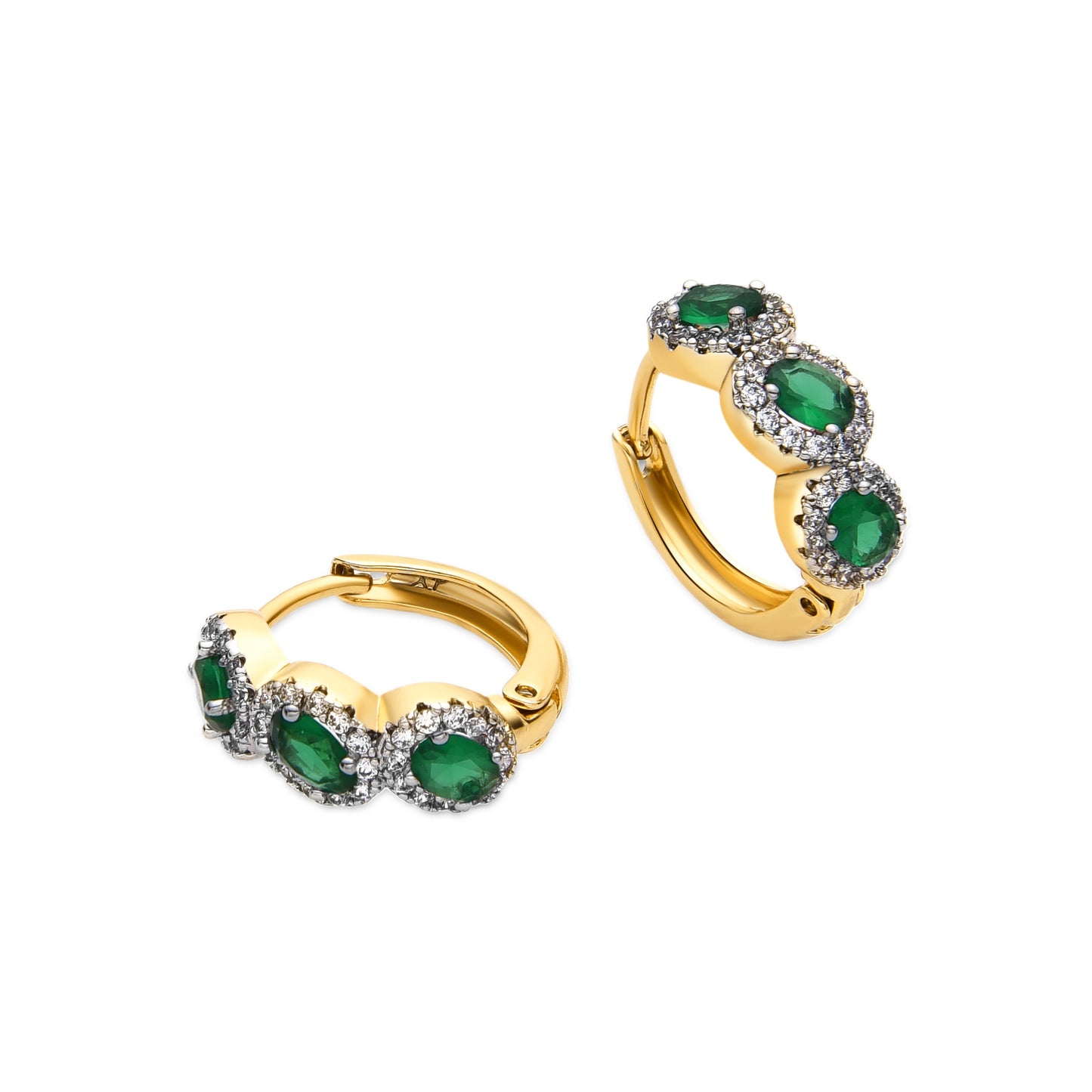 Pendientes con Circonita Zafiro acabado oro 18k - Cinel