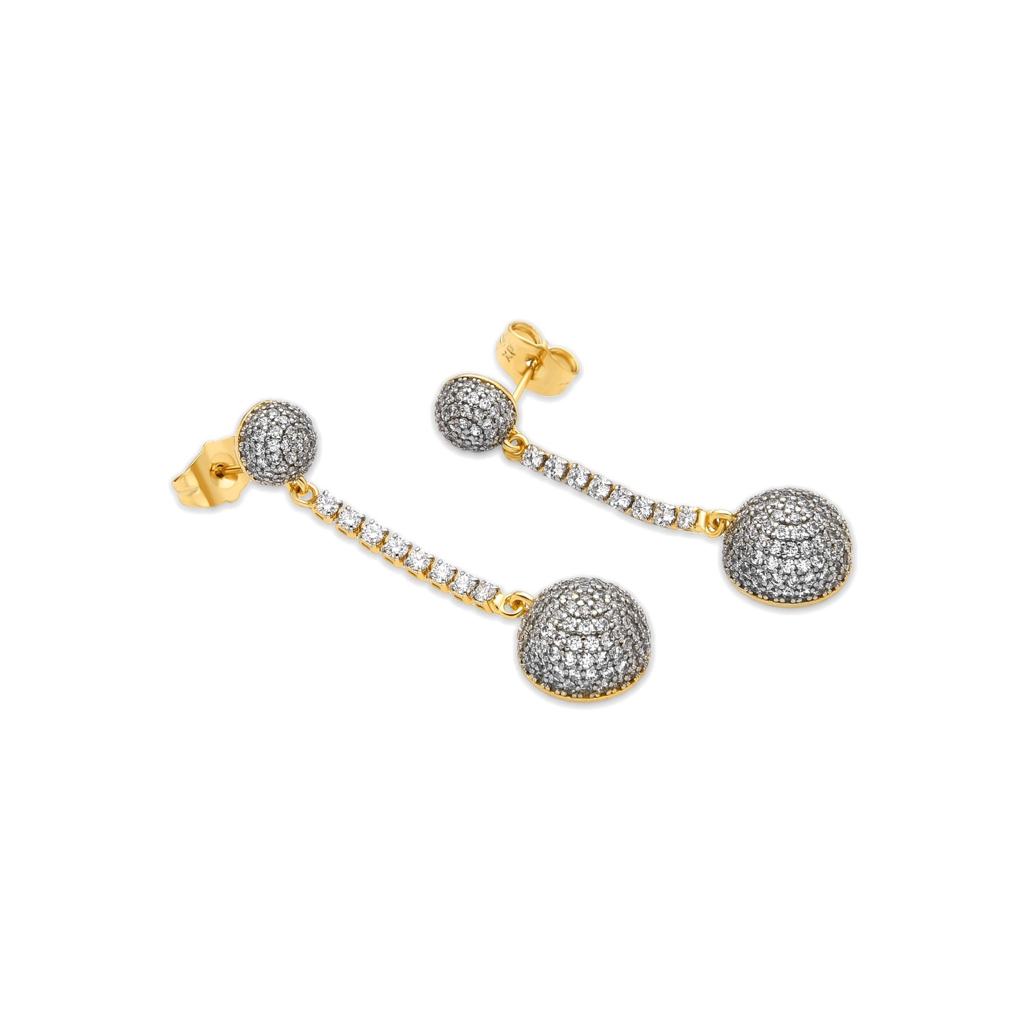 Pendientes con Circonita Brillante acabado oro 18k - Elib