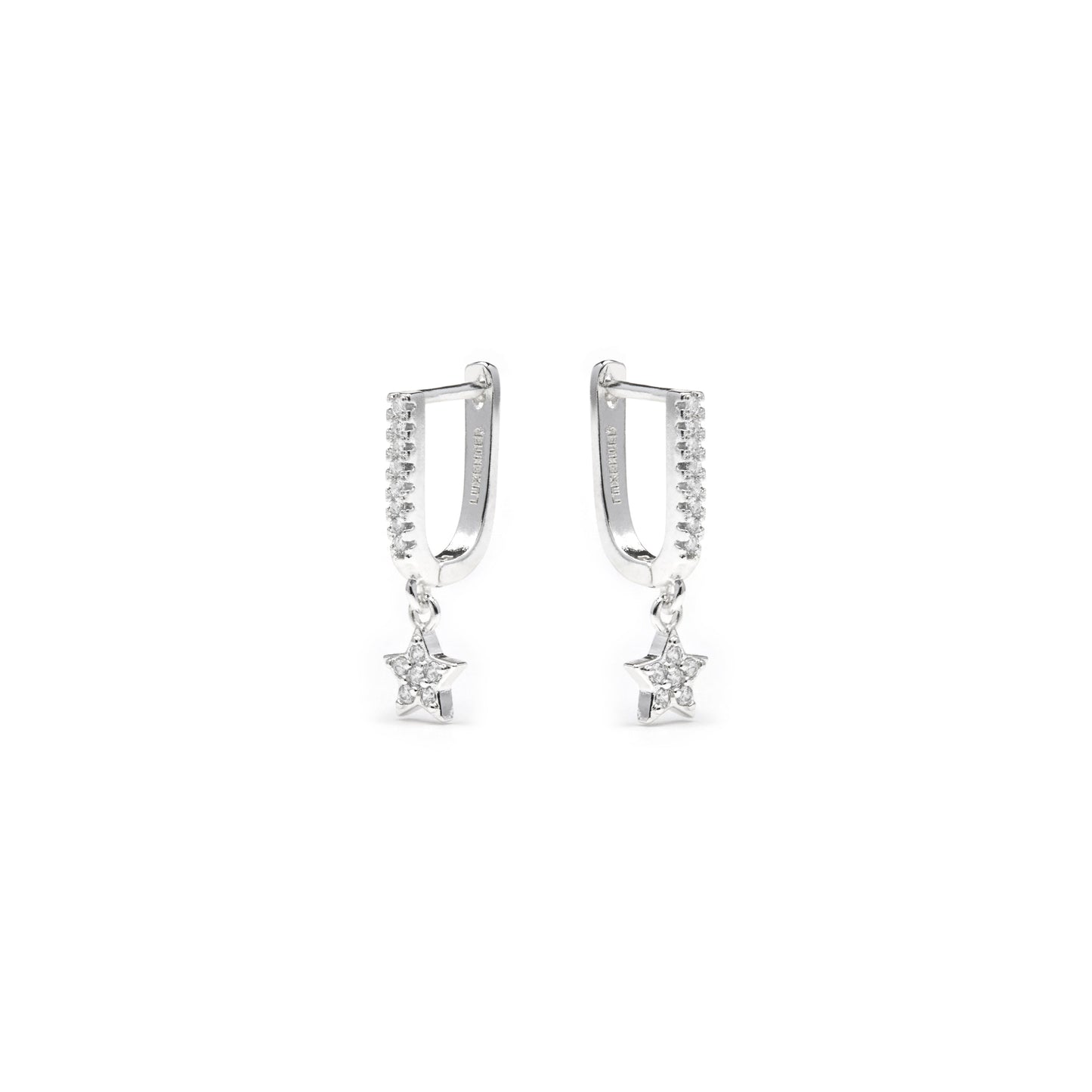 Pendientes acabado plata y Circonita Brillante - Sasai