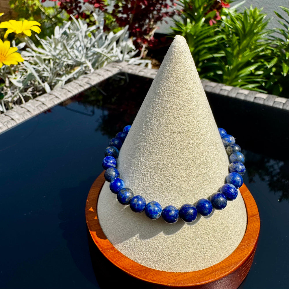 Pulsera elástica de Lapislázuli (bolas 6mm) de Afganistán - Sabiduría y Verdad | Magicka Shop SKU PULS-LAPIS-B6