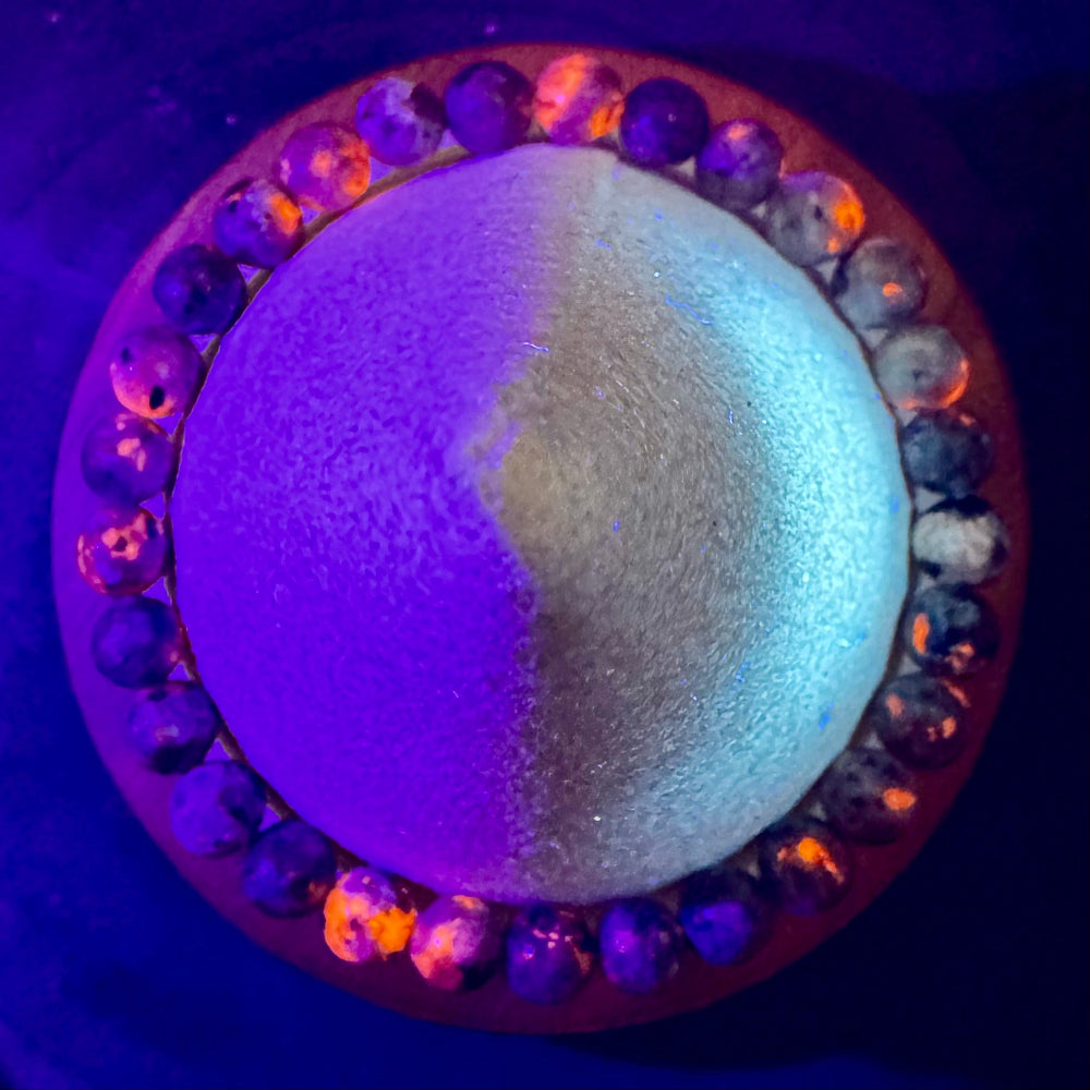 Pulsera elástica de Yooperlita (bolas 8mm, Fluorescente UV) de USA | uv