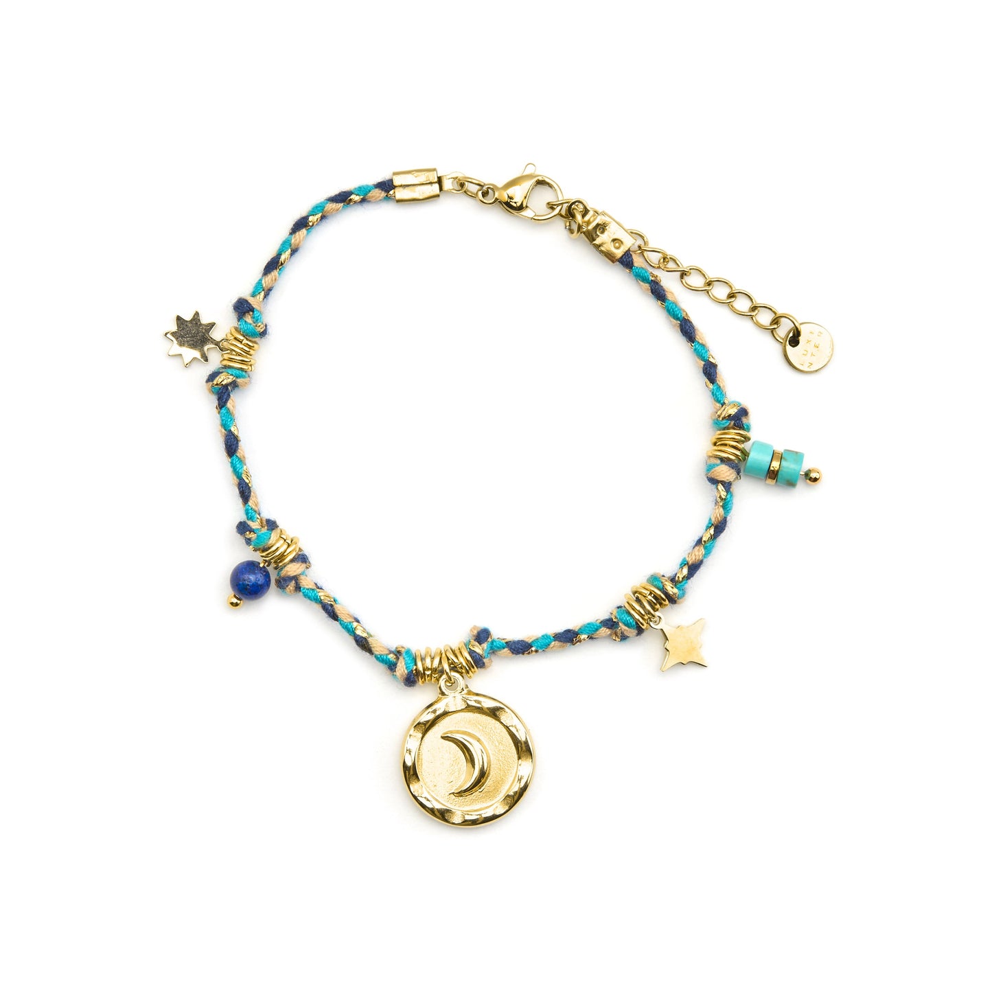 Pulsera con Cristal Azul Oscuro acabado oro 18k - Liskel