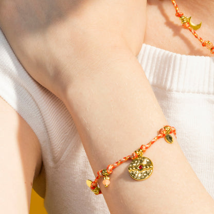 Pulsera con Cristal Azul Oscuro acabado oro 18k - Liskel