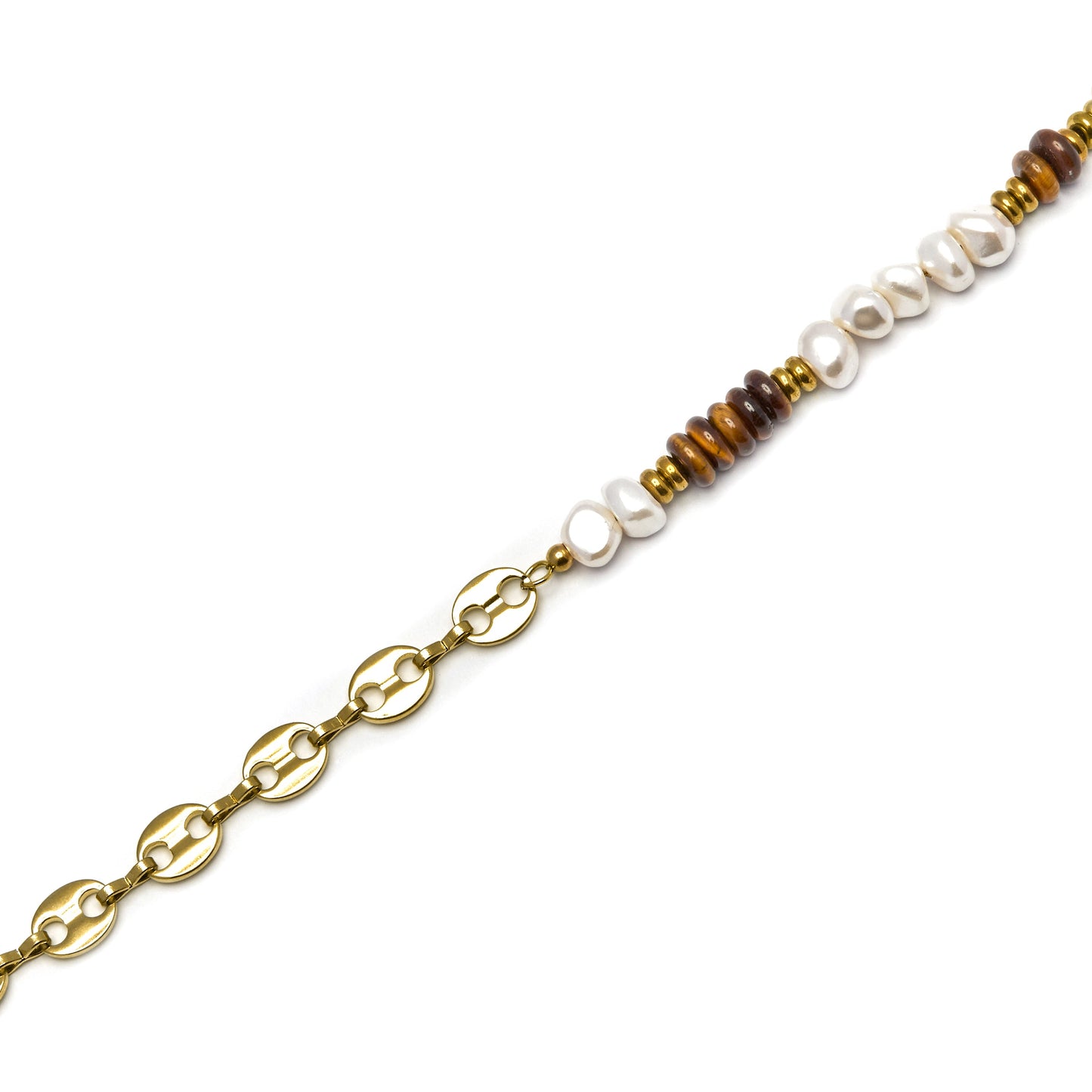 Pulsera con Ojo de Tigre acabado oro 18k - Kimbalbo