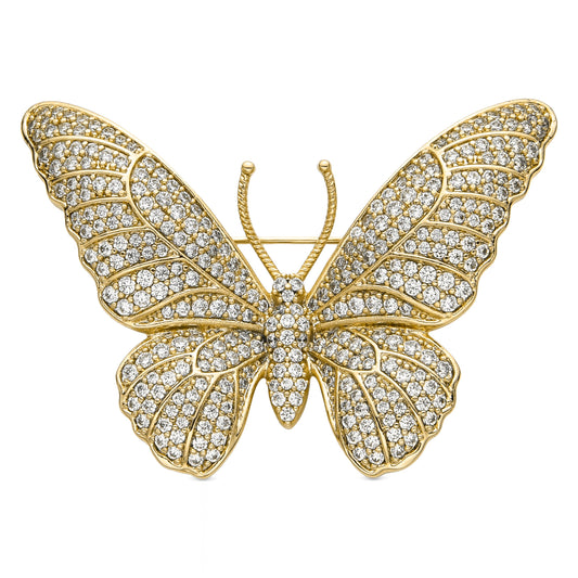 Broche con Circonita Brillante acabado oro 18k - Binde