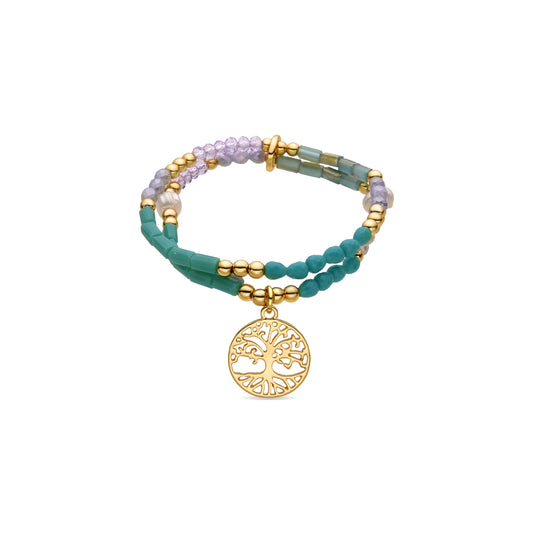 Pulsera con Cristal Azul acabado oro 18k - Zorsi