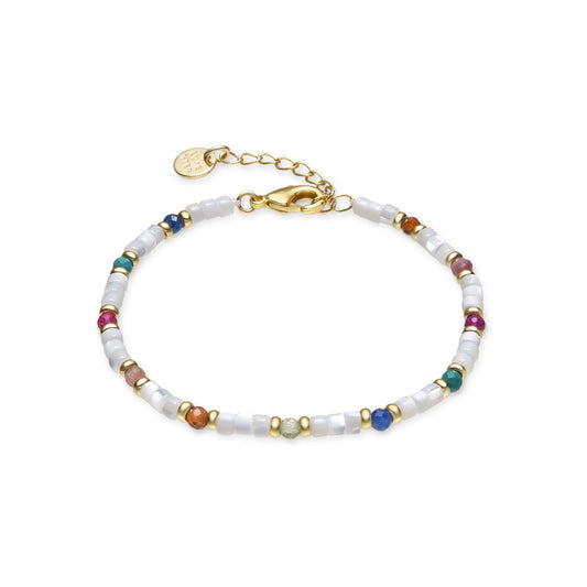 Pulsera con Madreperla Blanca acabado oro 18k - Xolau