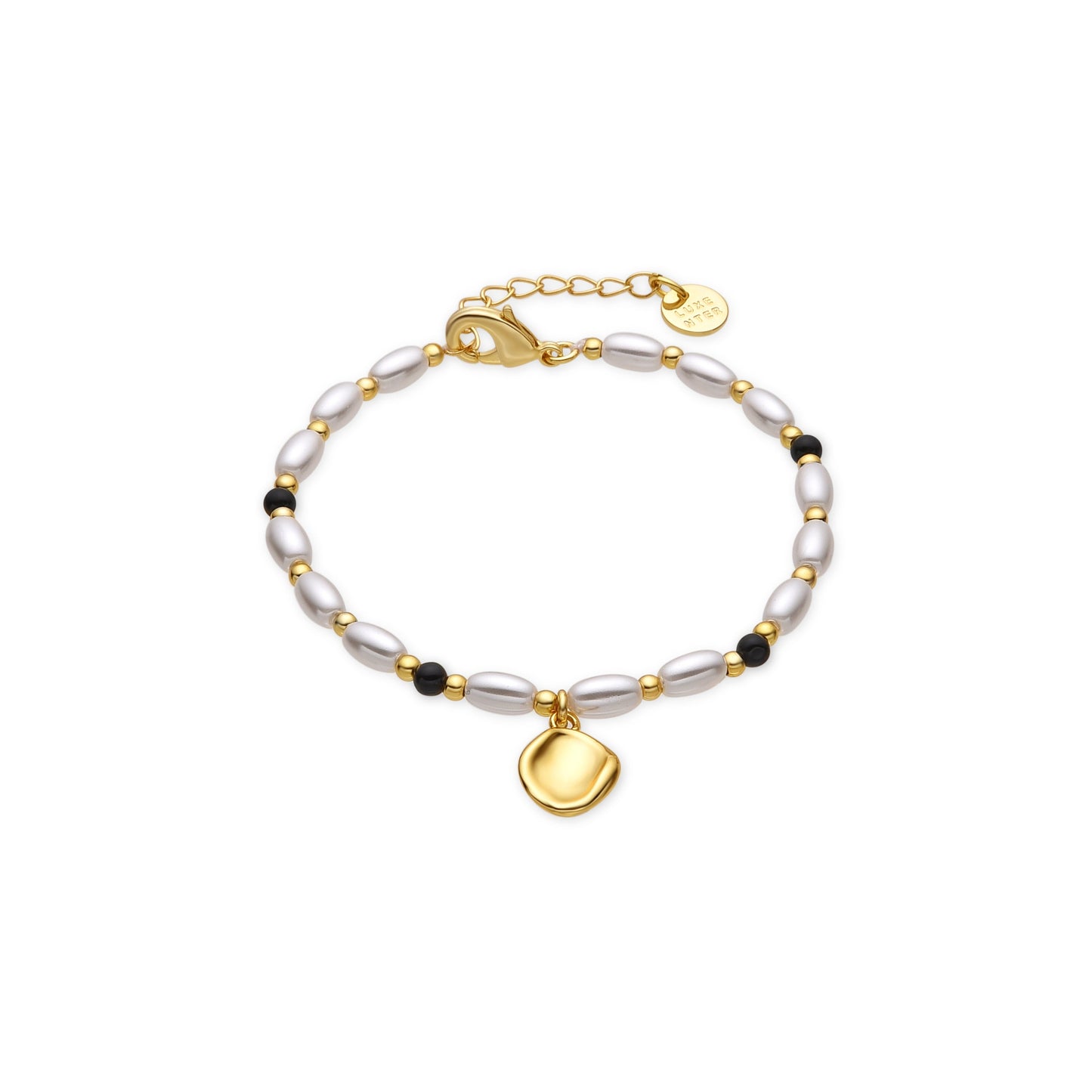Pulsera con Perla Blanca acabado oro 18k - Zizi