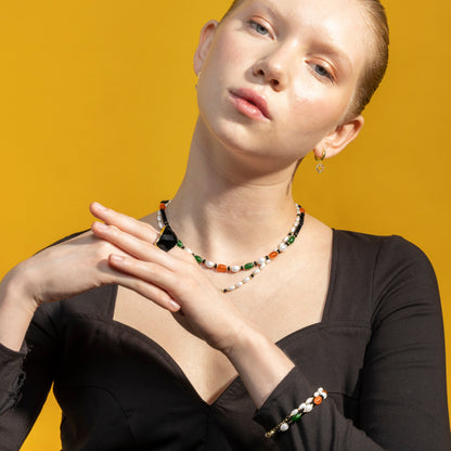 Pulsera con Perla Blanca acabado oro 18k - Zizi