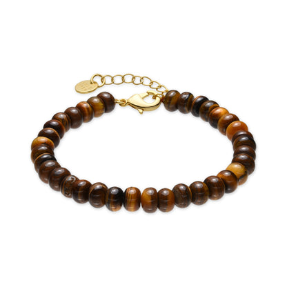 Pulsera con Ojo de Tigre acabado oro 18k - Lessy