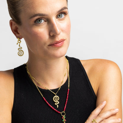 Pendientes acabado oro 18k - Khayla