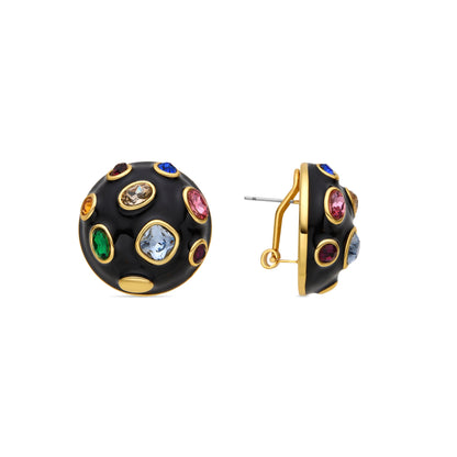 Pendientes con Circonita Multicolor acabado oro 18k - Yever