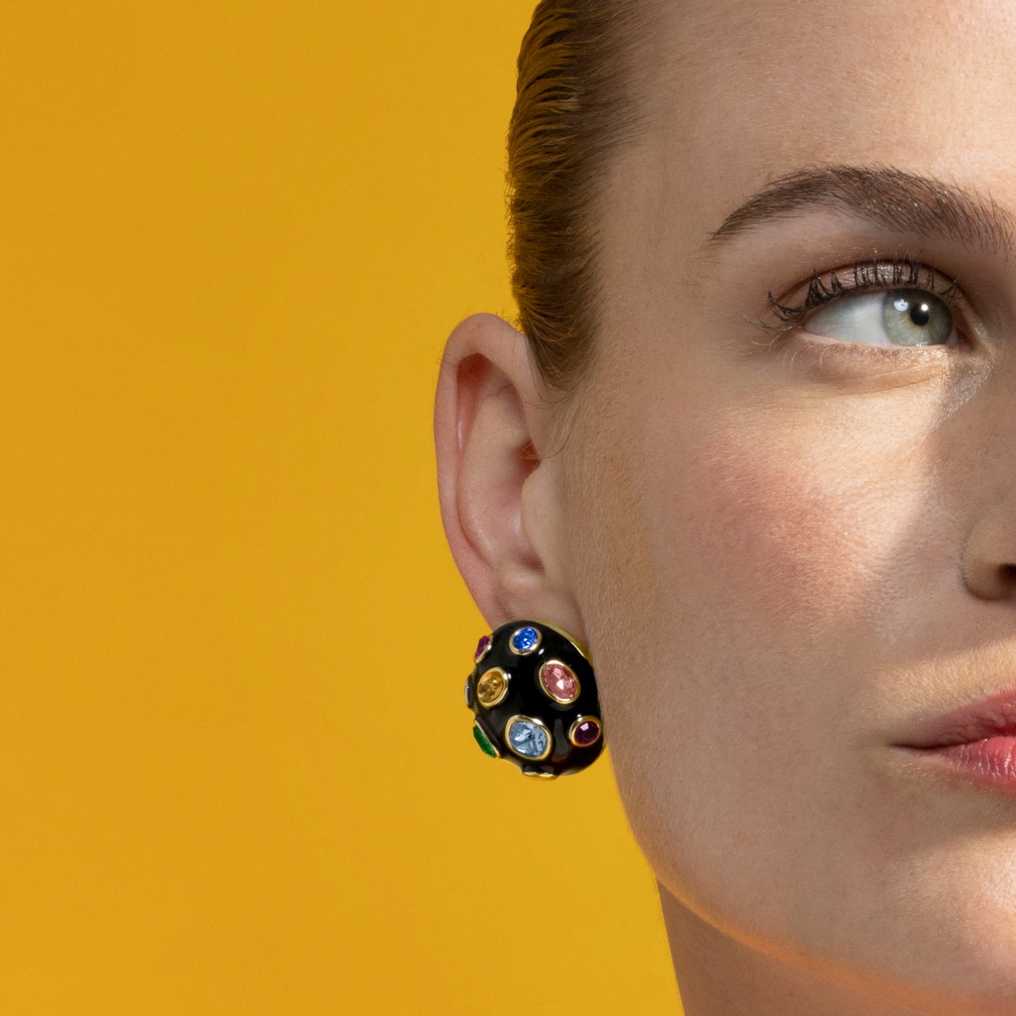 Pendientes con Circonita Multicolor acabado oro 18k - Yever