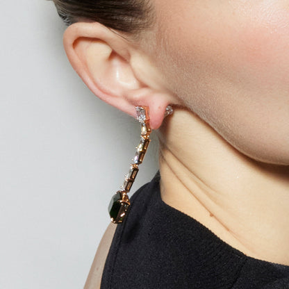 Pendientes con Circonita Esmeralda acabado oro 18k - Waraim