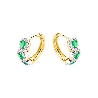 Pendientes con Circonita Zafiro acabado oro 18k - Cinel