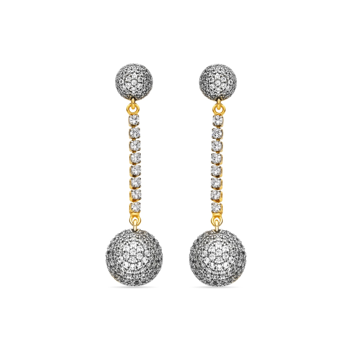 Pendientes con Circonita Brillante acabado oro 18k - Elib