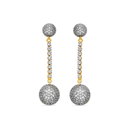 Pendientes con Circonita Brillante acabado oro 18k - Elib