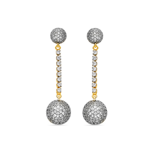 Pendientes con Circonita Brillante acabado oro 18k - Elib