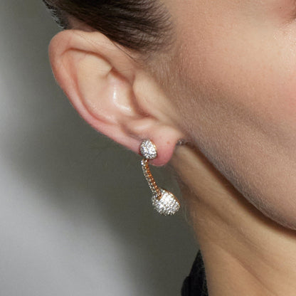 Pendientes con Circonita Brillante acabado oro 18k - Elib