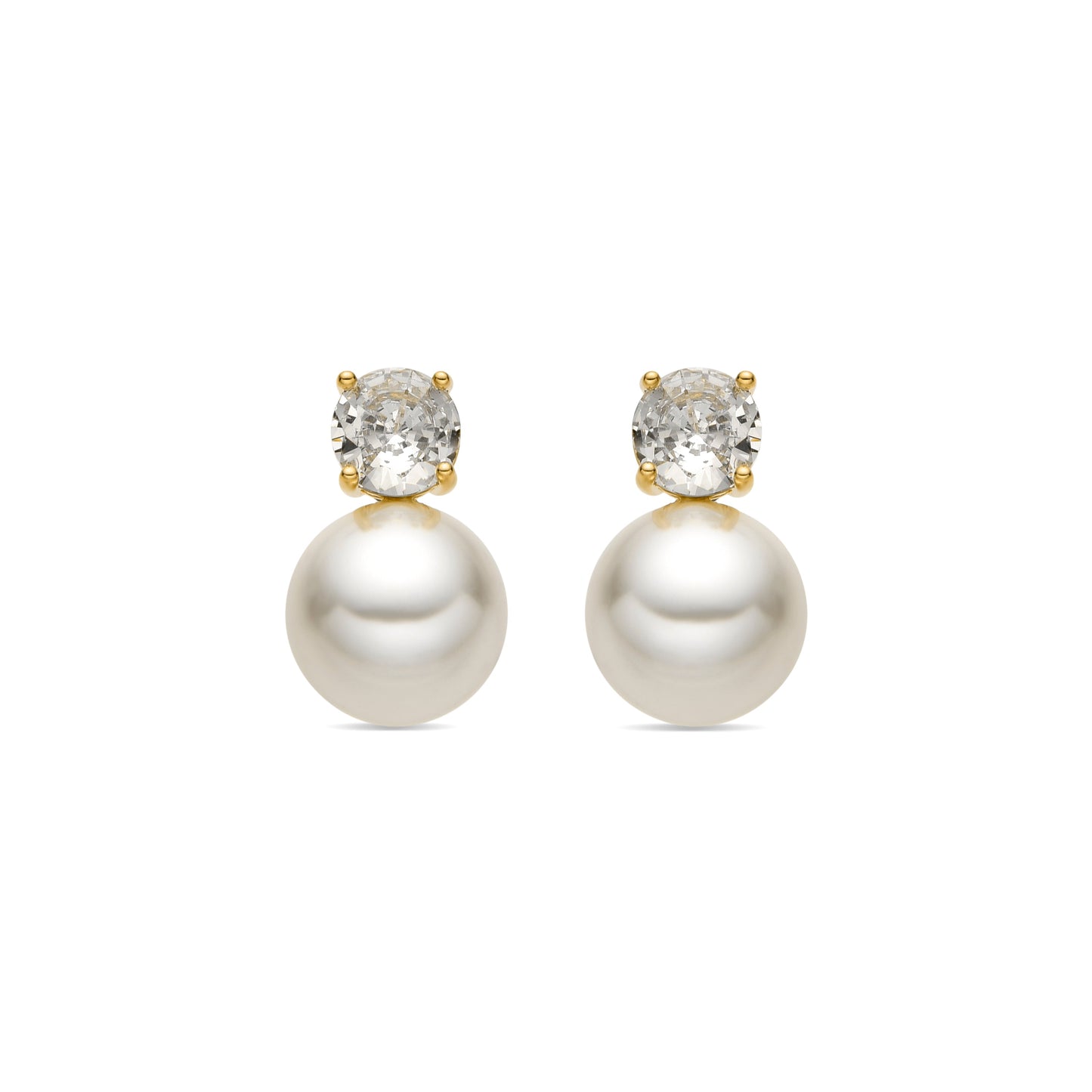 Pendientes con Perla Blanca acabado oro 18k - Pacezu