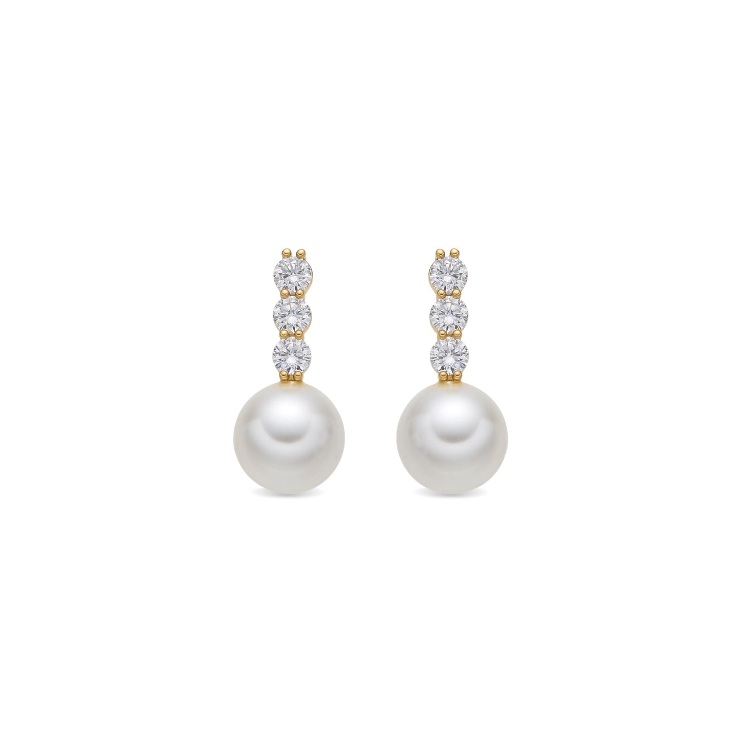 Pendientes acabado oro amarillo de 18k y Perla Blanca - Anu