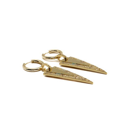 Pendientes con Circonita Multicolor acabado oro 18k - Colix