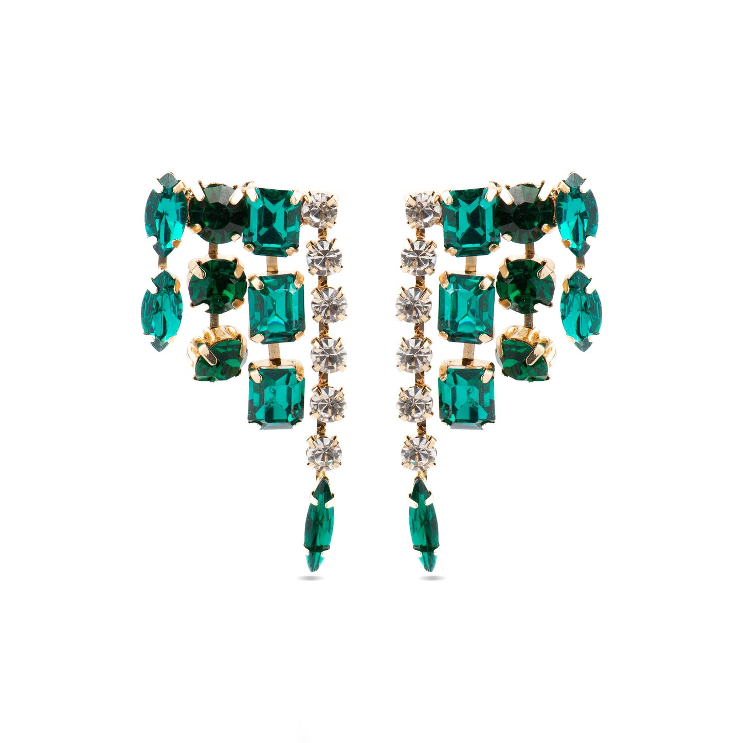 Pendientes con Cristal Multicolor acabado oro 18k - Ordfi