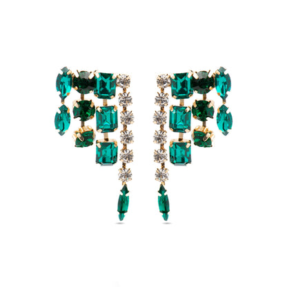 Pendientes con Cristal Multicolor acabado oro 18k - Ordfi