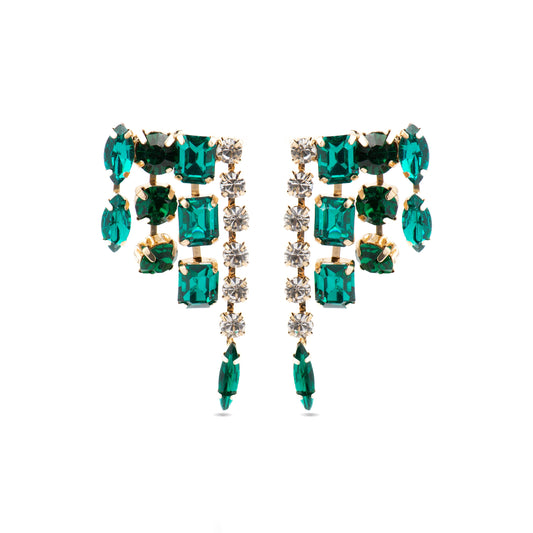 Pendientes con Cristal Multicolor acabado oro 18k - Ordfi