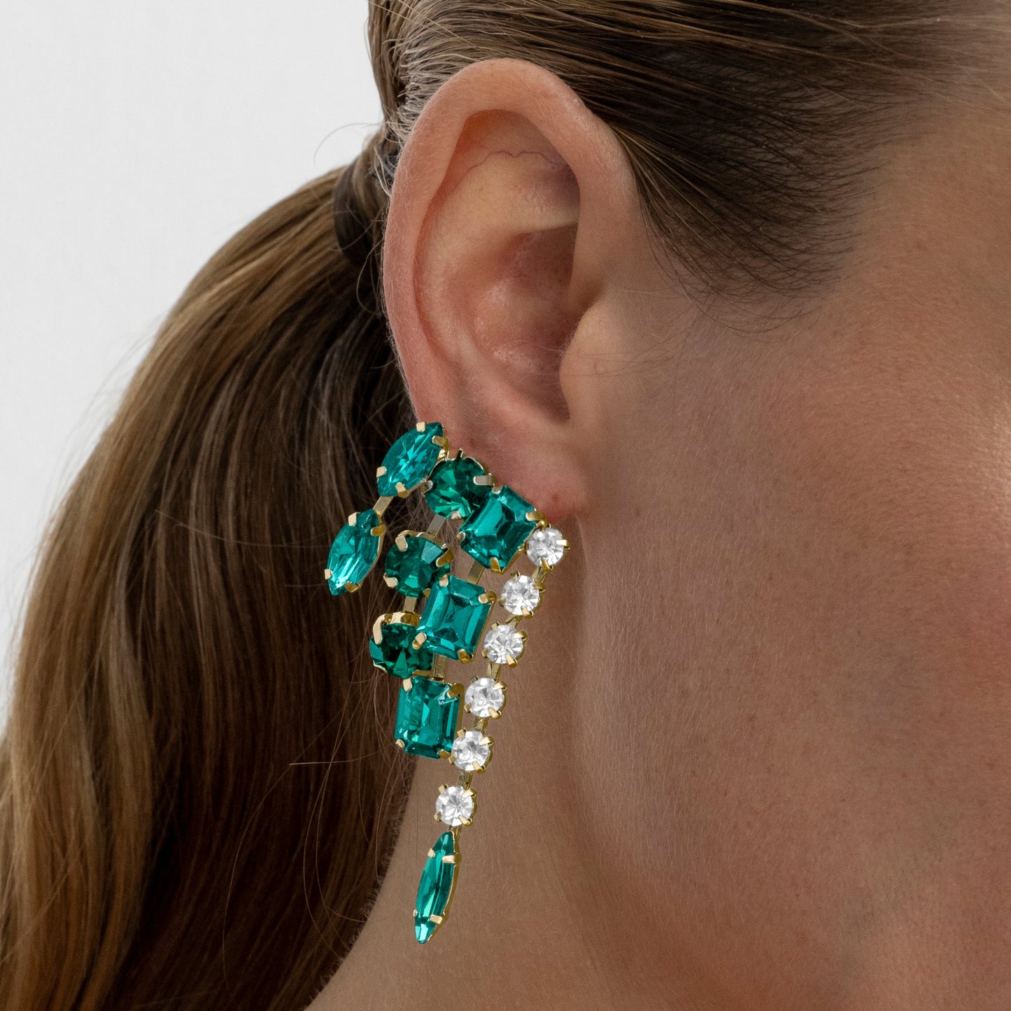 Pendientes con Cristal Multicolor acabado oro 18k - Ordfi