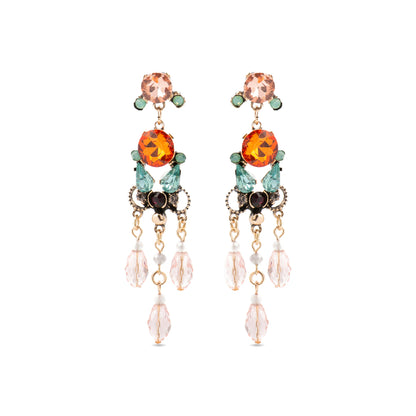 Pendientes con Cristal Multicolor acabado oro 18k - Mormus