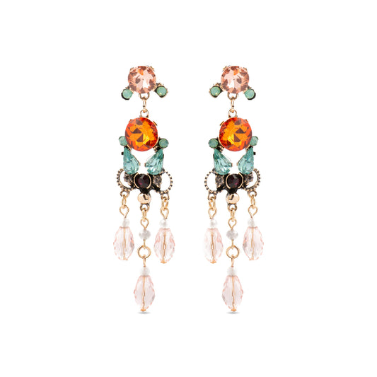 Pendientes con Cristal Multicolor acabado oro 18k - Mormus