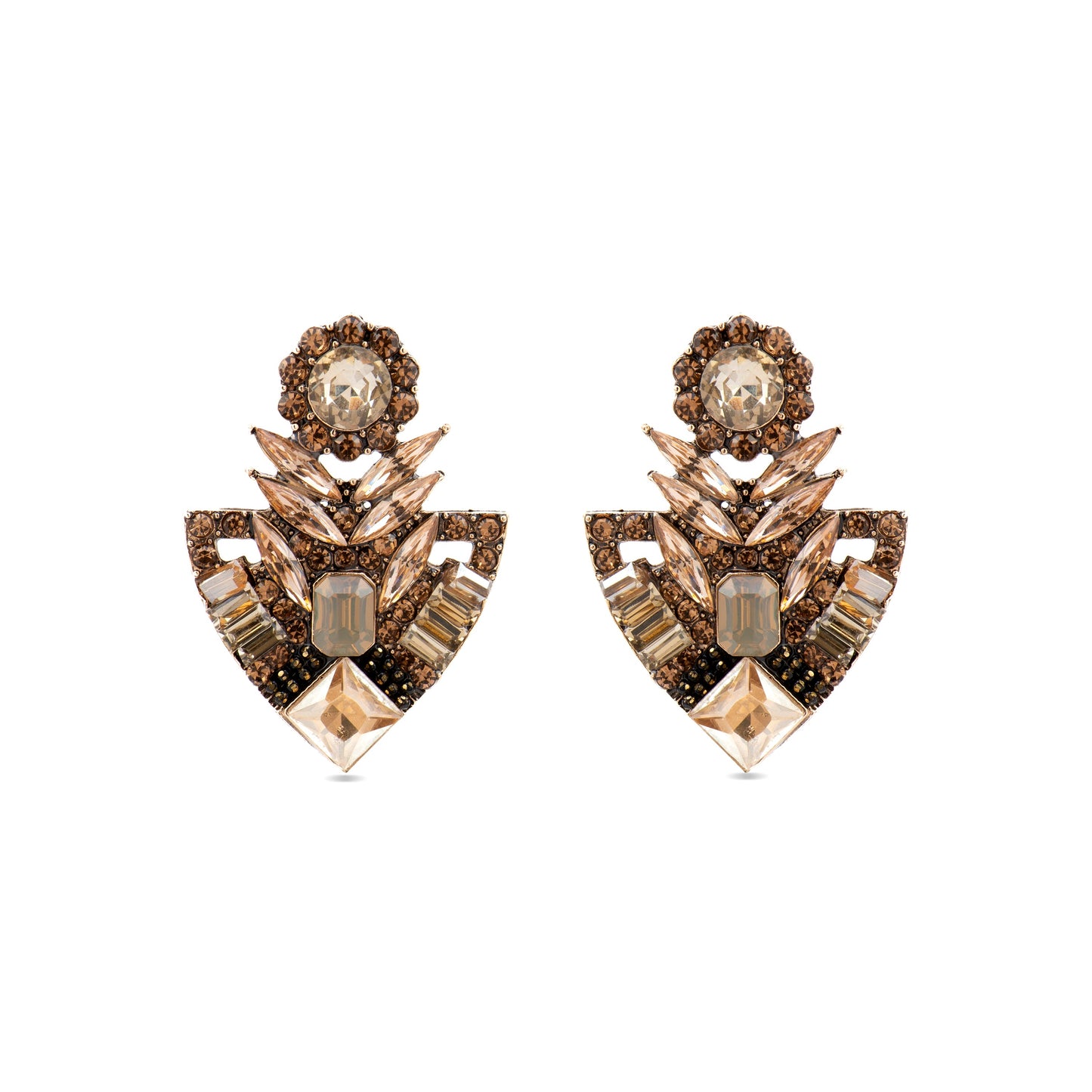 Pendientes con Cristal Multicolor acabado oro 18k - Gothka