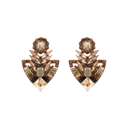 Pendientes con Cristal Multicolor acabado oro 18k - Gothka