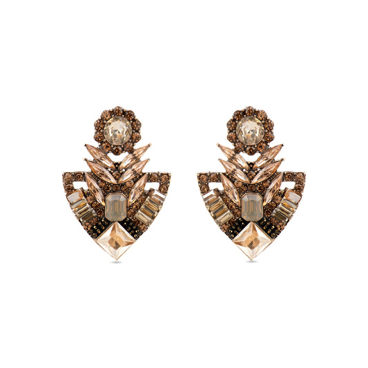 Pendientes con Cristal Multicolor acabado oro 18k - Gothka