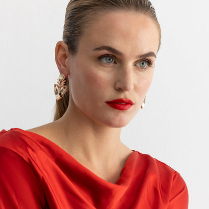 Pendientes con Cristal Multicolor acabado oro 18k - Gothka