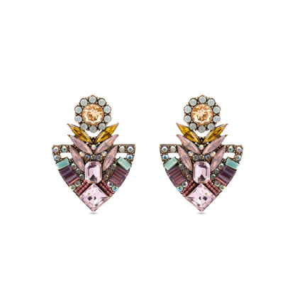 Pendientes con Cristal Multicolor acabado oro 18k - Aphuat