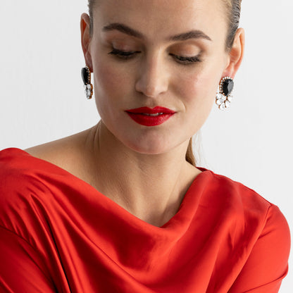 Pendientes con Cristal Multicolor acabado oro 18k - Likore