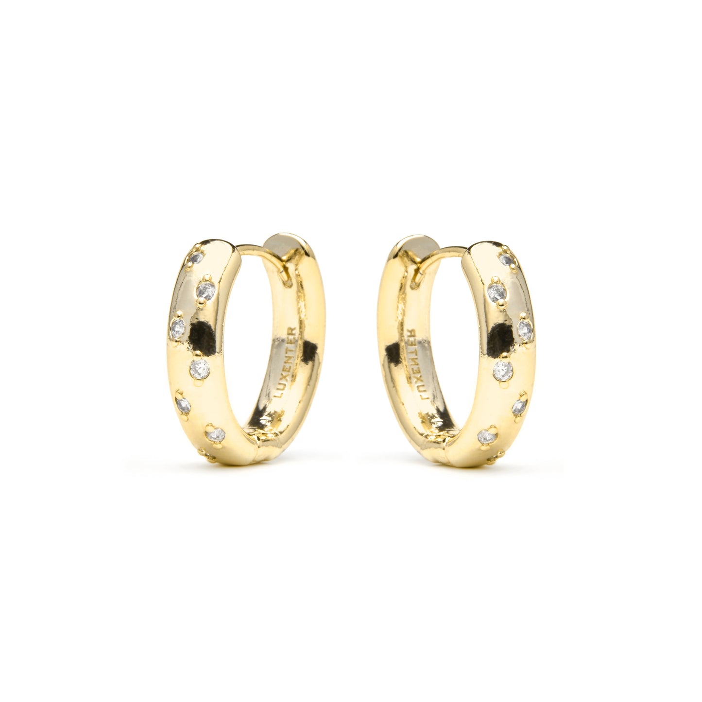 Pendientes acabado oro amarillo de 18k y Circonita Brillante - Yase