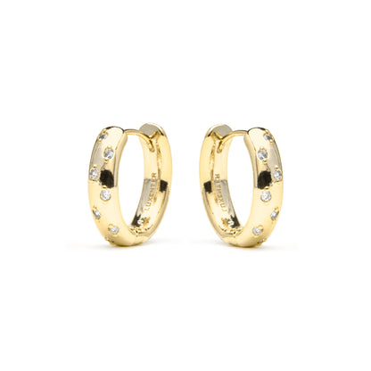 Pendientes acabado oro amarillo de 18k y Circonita Brillante - Yase
