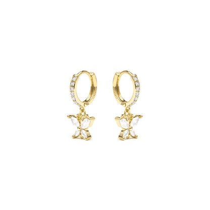 Pendientes acabado oro amarillo de 18k y Circonita Brillante - Zare