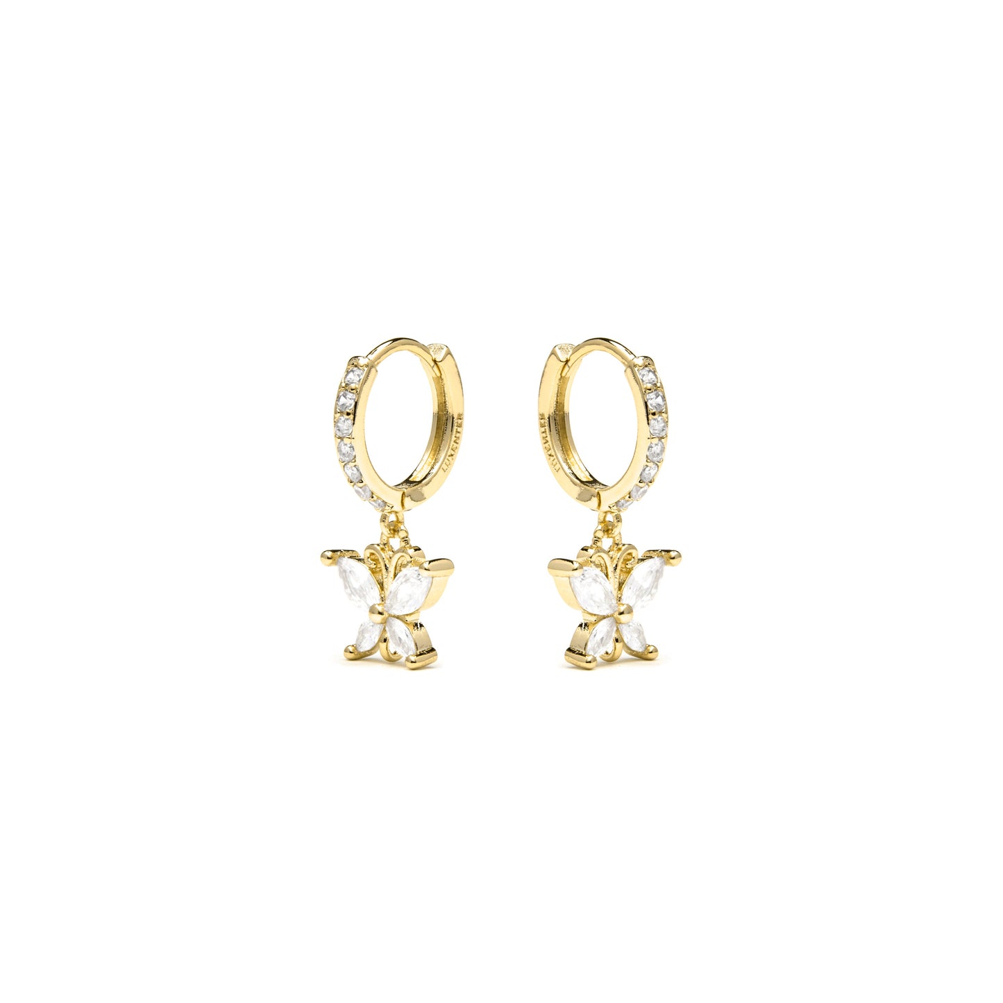 Pendientes acabado oro amarillo de 18k y Circonita Brillante - Zare