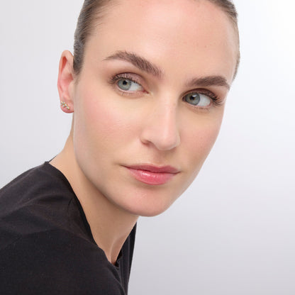 Pendientes acabado oro amarillo de 18k y Circonita Multicolor - Orksad