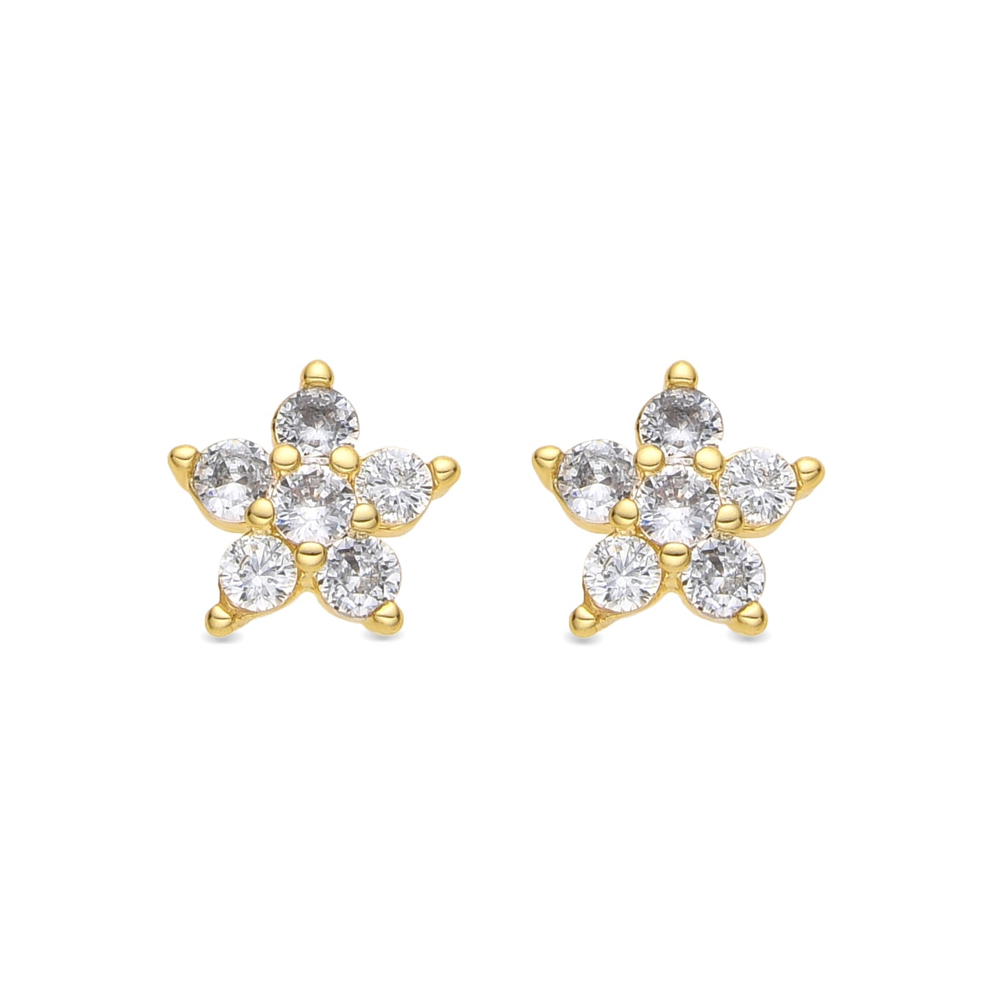 Pendientes acabado oro amarillo de 18k y Circonita Brillante - Krokor