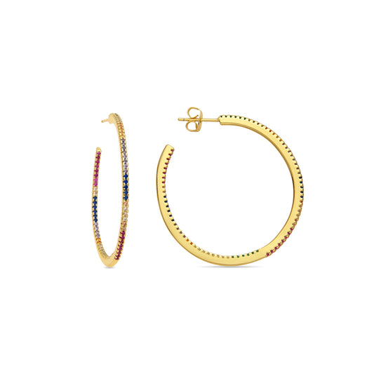 Pendientes con Circonita Brillante acabado oro 18k - Macare