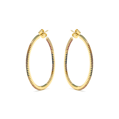 Pendientes con Circonita Brillante acabado oro 18k - Macare