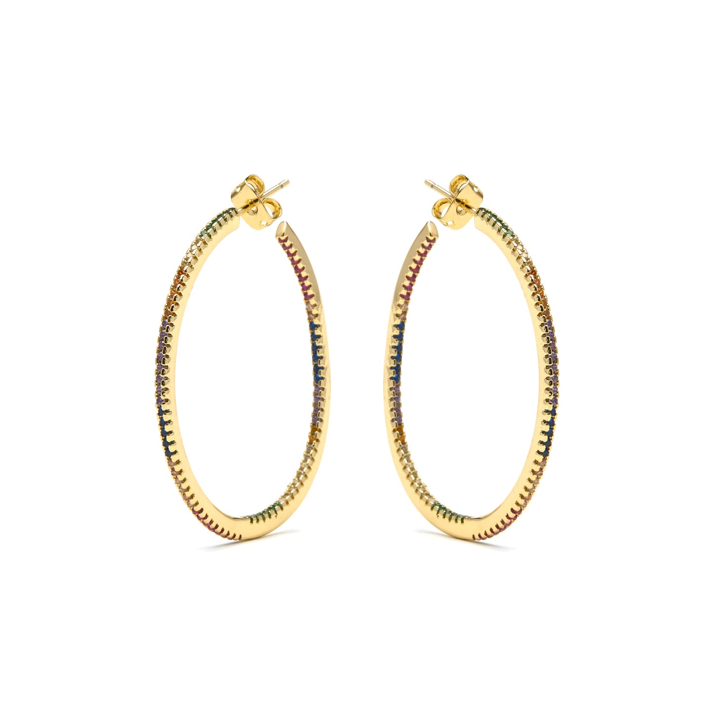 Pendientes con Circonita Brillante acabado oro 18k - Macare