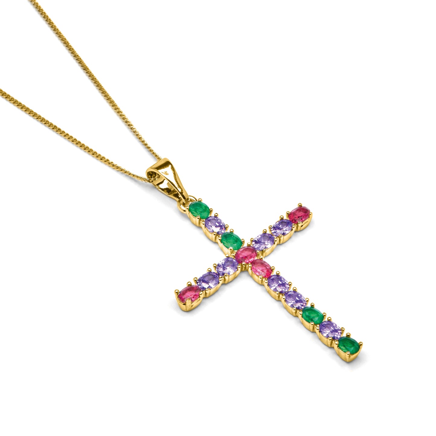 Collar con Circonita Multicolor acabado oro 18k - Serox