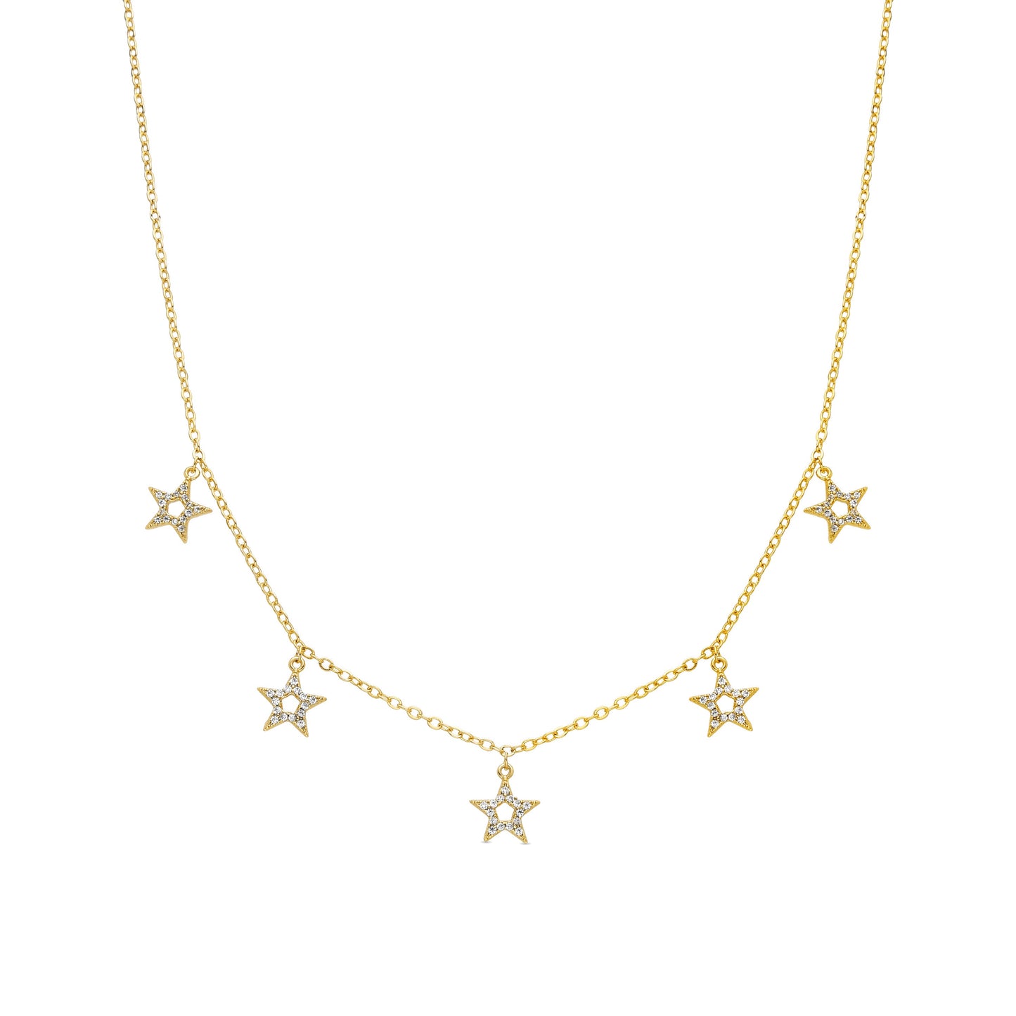 Collar con Circonita Brillante acabado oro 18k - Zeam